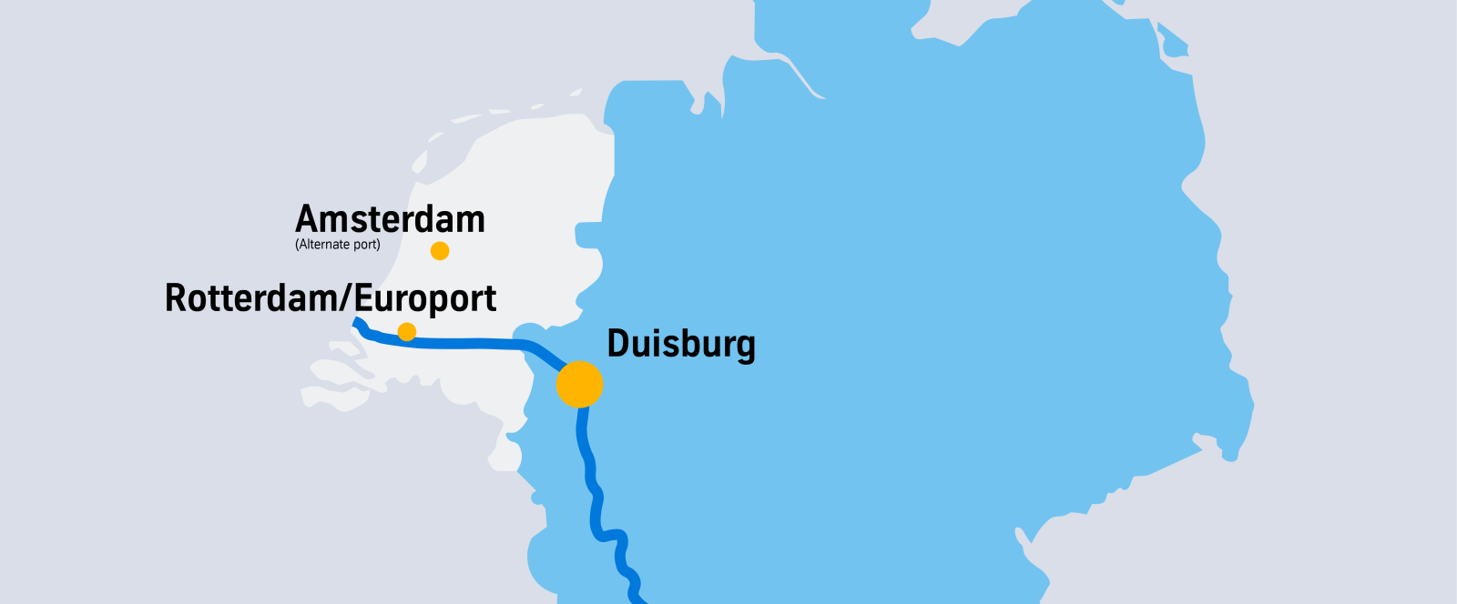 Duisburg's location and extensive and reliable ship freight traffic